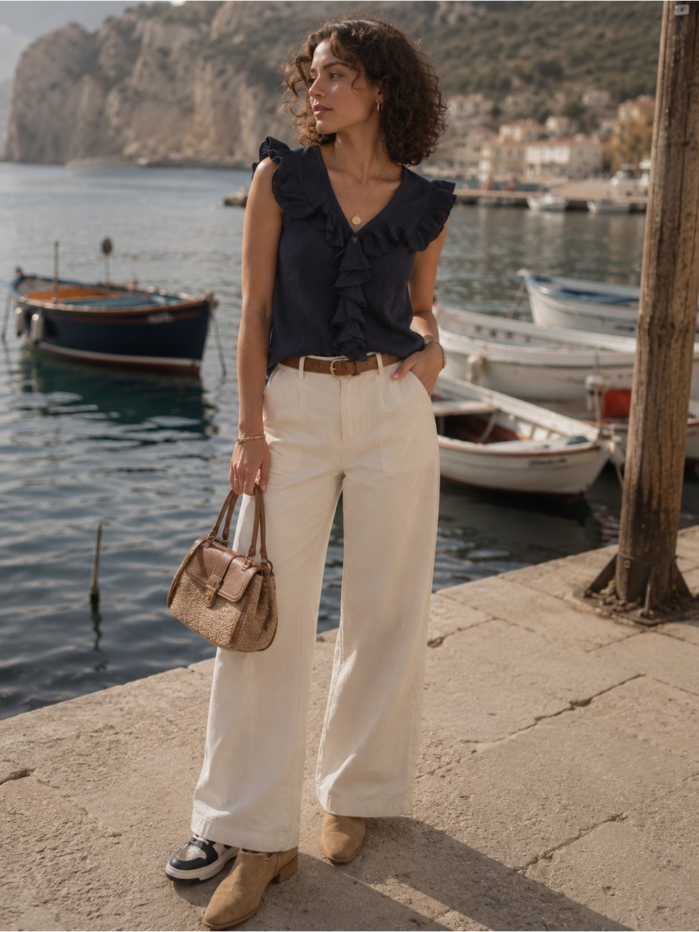 Lauren Ralph Lauren Navy Ruffle Blouse 💙